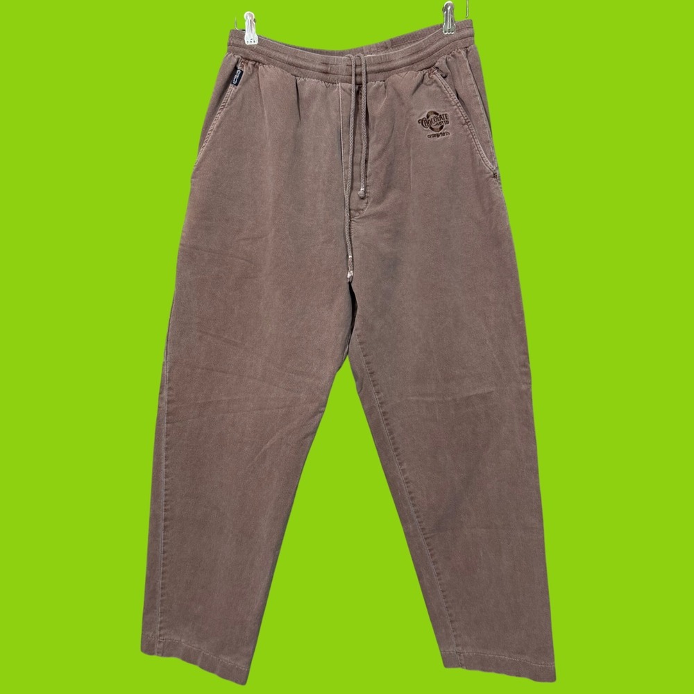 Crazy Shirts Hawaii Chocolate Dyed Pants Brown Elastic Waist Mens Large